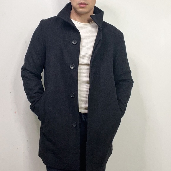 French Connection Smart Tailored Coat Black Medium sized Wool Coat - Picture 5 of 6